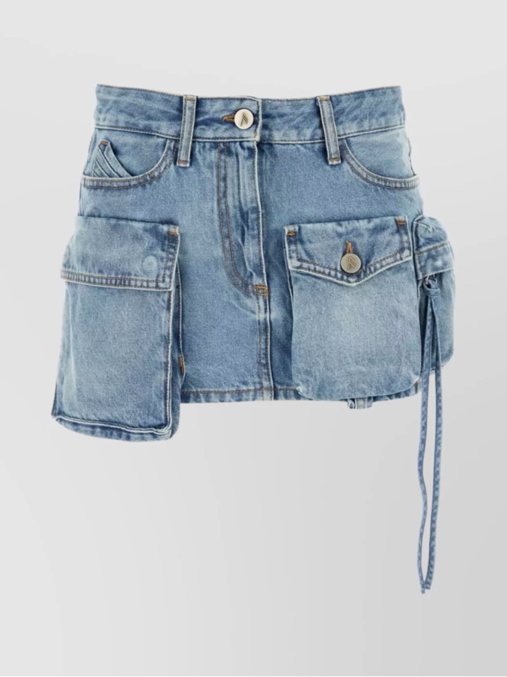 Attico Faye denim mini skirt